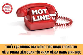THÔNG BÁO về việc thiết lập số điện thoại đường dây nóng để tiếp nhận phản ánh, tố giác, tin báo tội phạm và vi phạm pháp luật về lĩnh vực đa dạng sinh học.